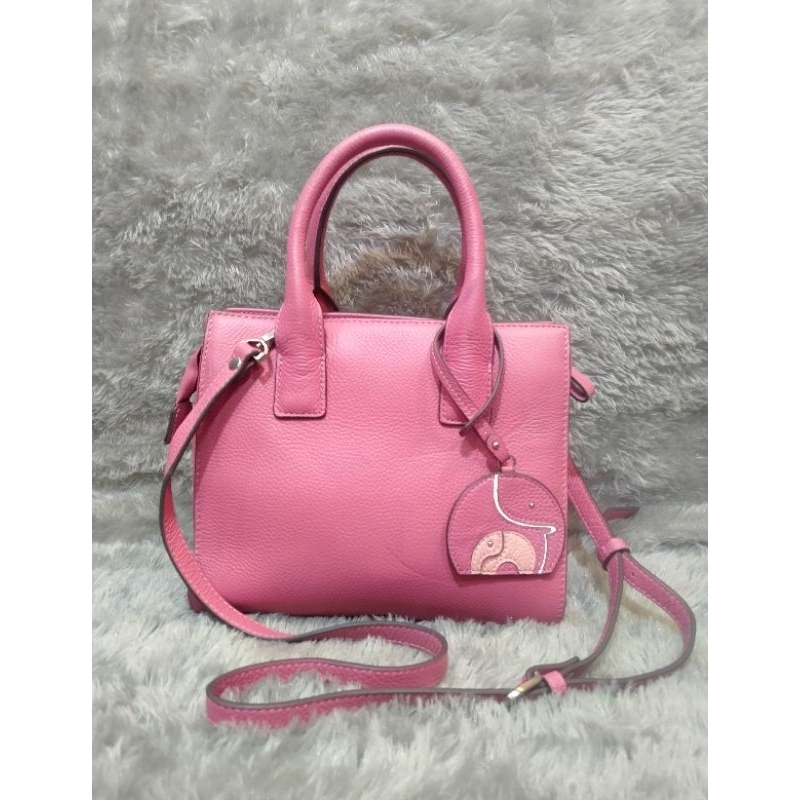 Tas Bampo Pink Kulit Asli preloved