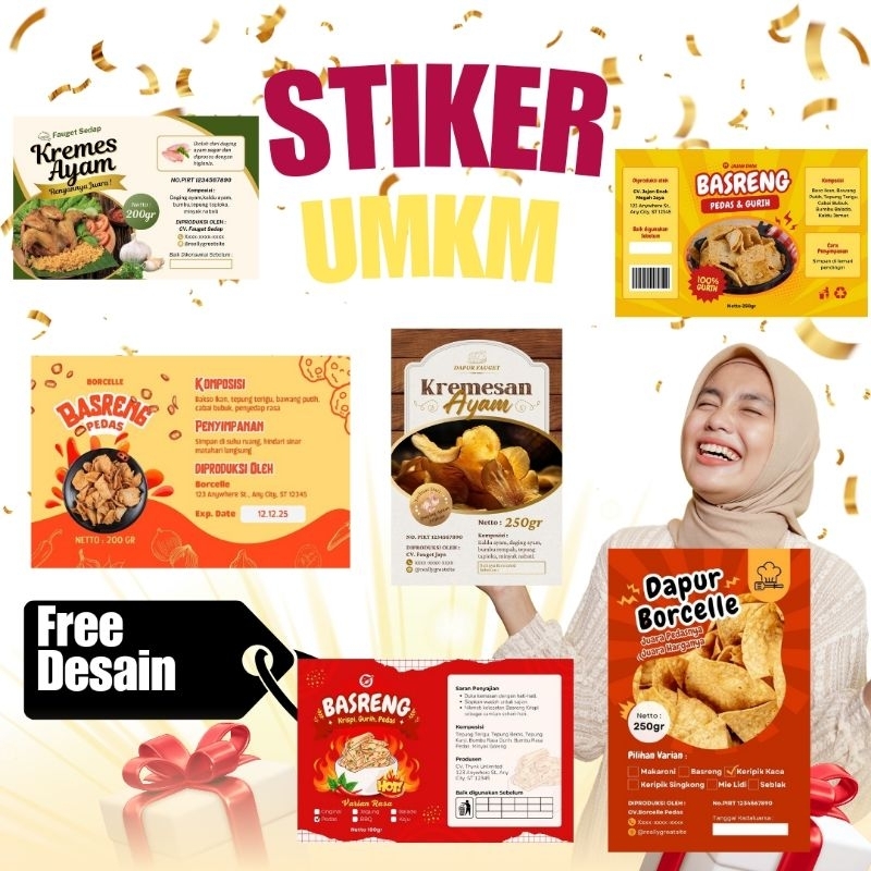 Sticker Stiker Label Kemasan Produk Kotak Custom Cetak Sticker Stiker Custom Kotak Untuk Box Hampers