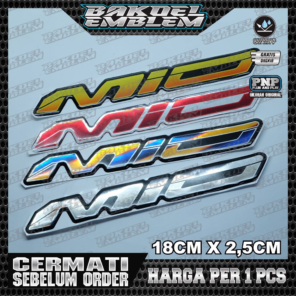 emblem timbul yamaha mio / stiker timbul mio / emblem yamaha mio smile / emblem timbul mio warna / e