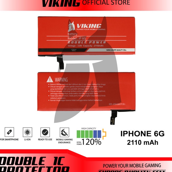 VIKING Baterai Iphone 6  6G Double Power