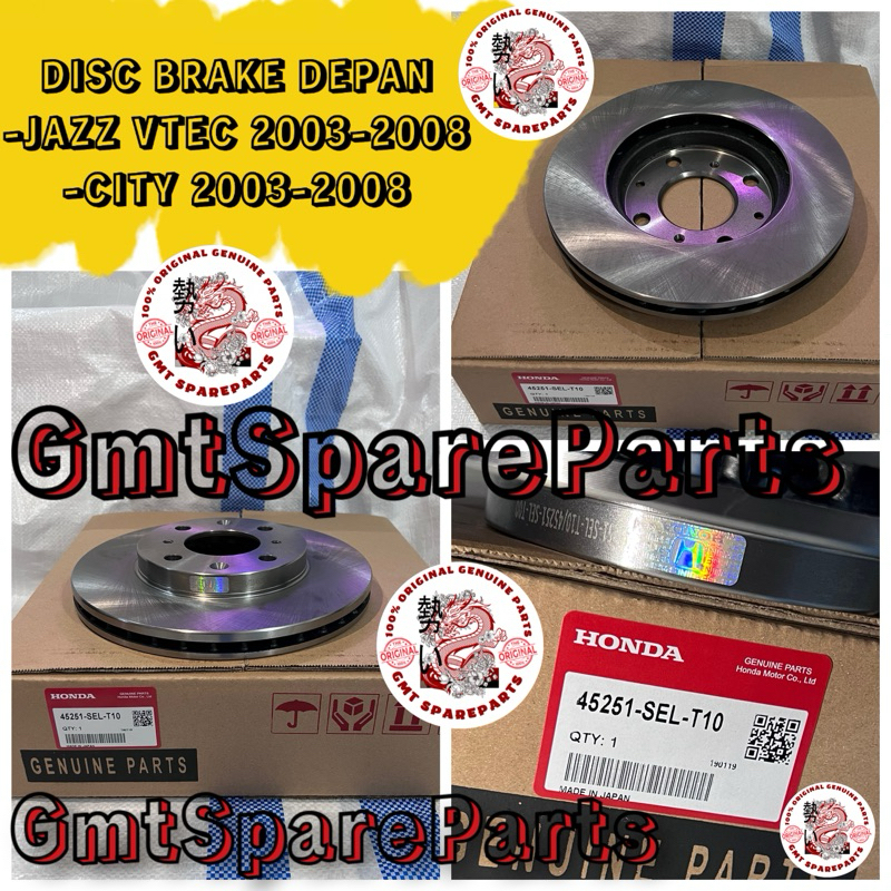 Disc brake Piringan cakram rem depan Honda Jazz Vtec Tahun 2003-2008 / Honda City Tahun 2003-2008 As