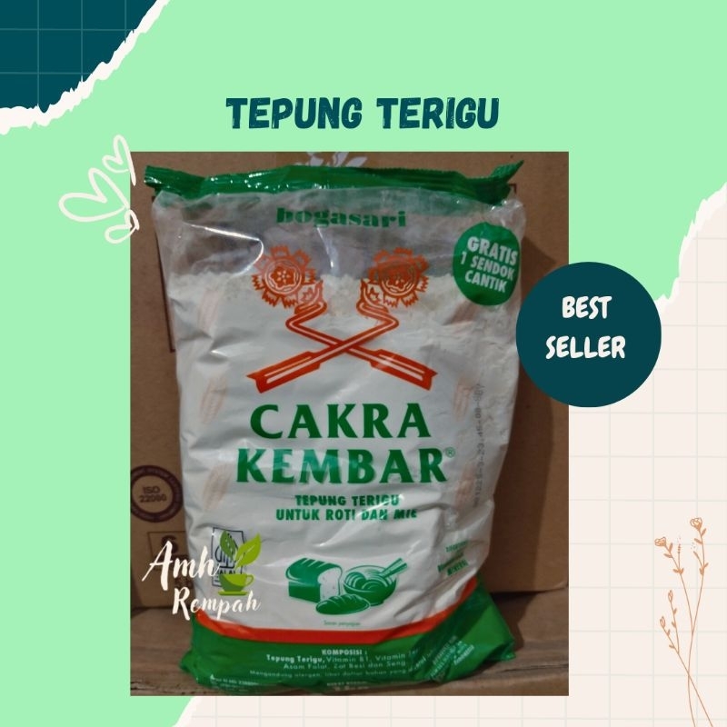 

Tepung terigu Cakra Kembar, Aneka adonan Roti dan Mie kemasan 1 kg