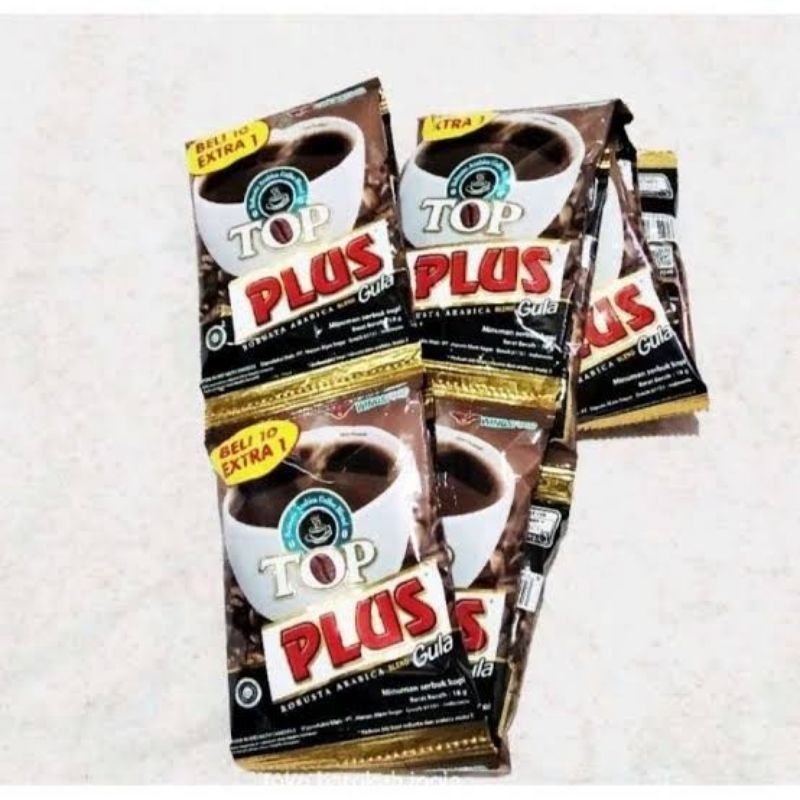 

TOP PLUS COFFEE KOPI GULA RENCENG NETTO 10 PCS X 18 GR