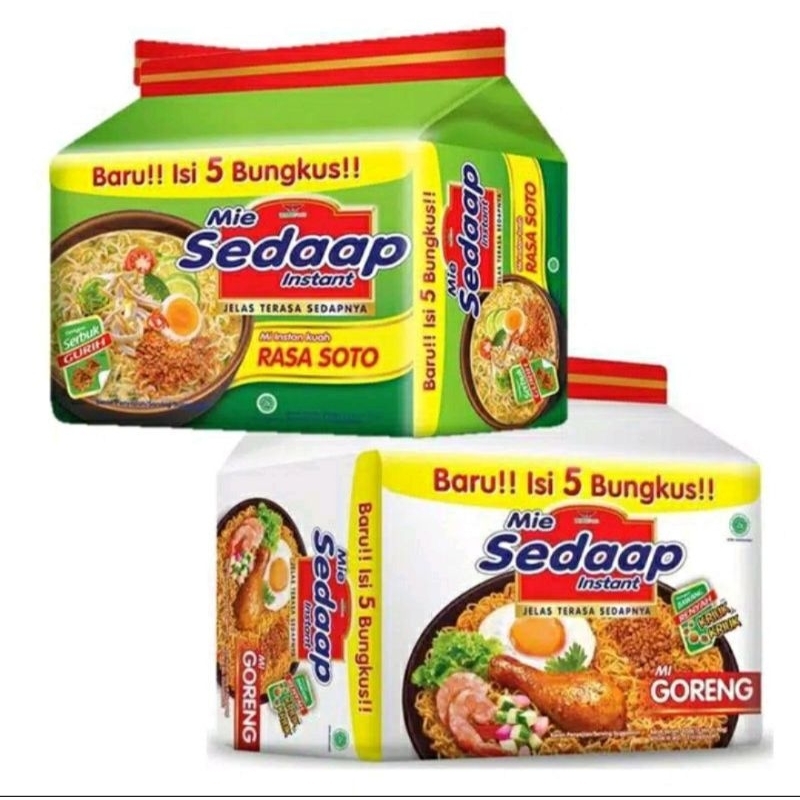 

MIE SEDAAP GORENG DAN SOTO KEMASAN POUCH ISI 5 BUNGKUS