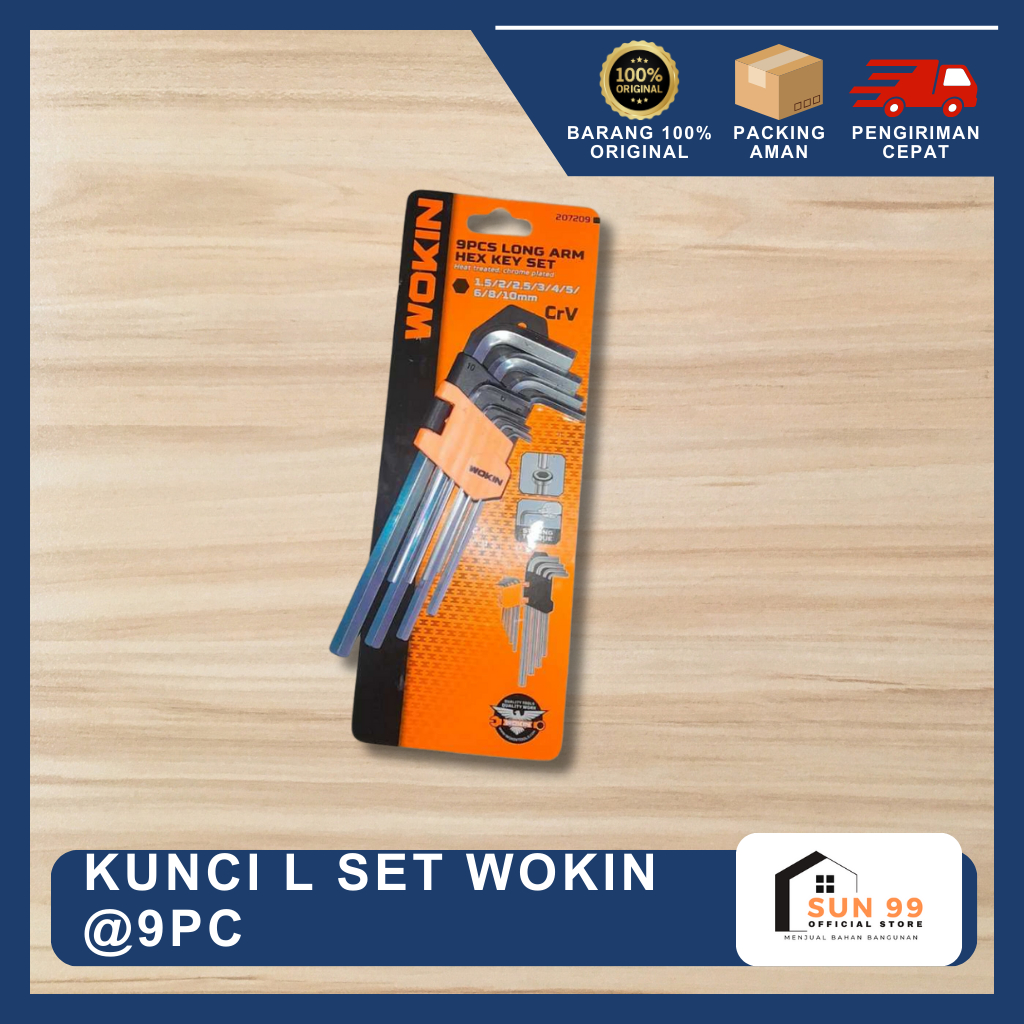 Kunci L Set 9 pcs WOKIN / Kunci Set Panjang