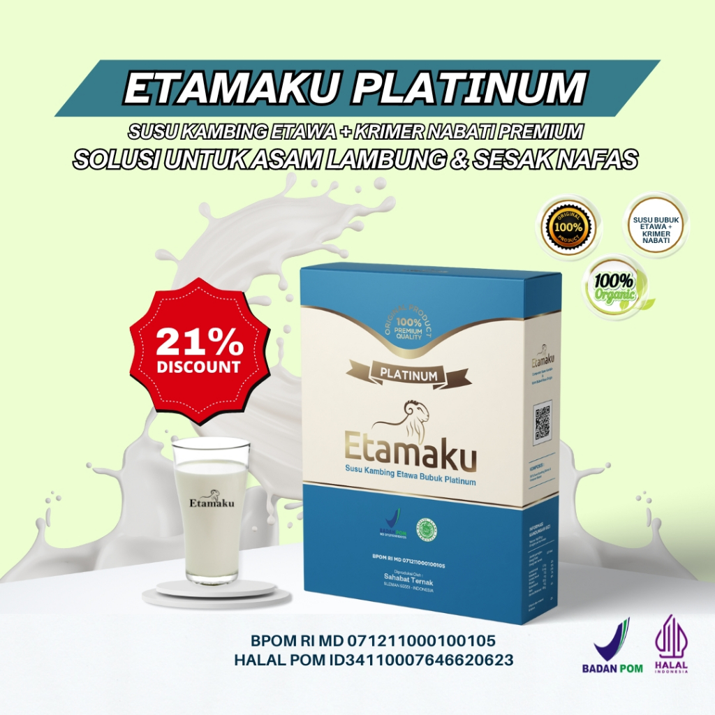 

Susu Kambing Etawa Murah - Etamaku Platinum - 1 BOX 250gr - Untuk Nutrisi Harian Optimal & Vitalitas