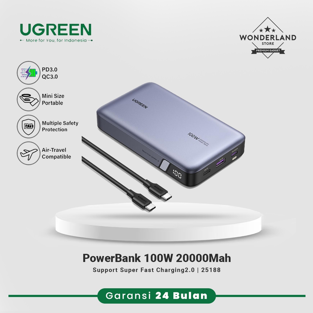 Ugreen Powerbank 100W Laptop Macbook Support Super Fast Charging 2.0 45W