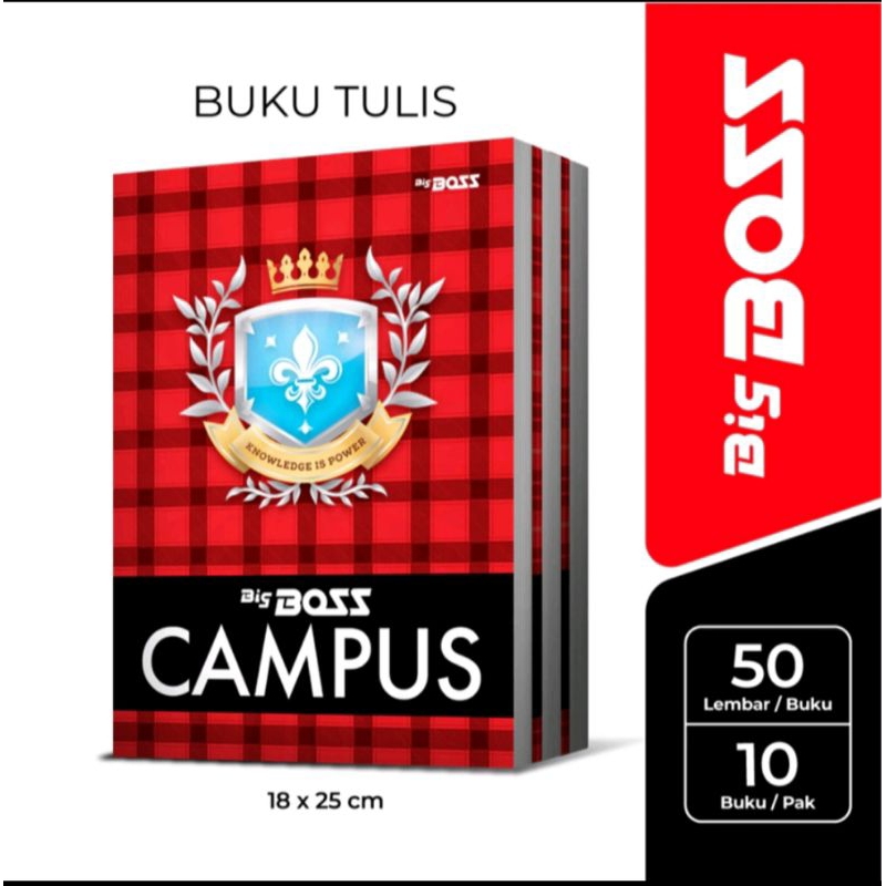 

BUKU TULIS SIDU BIG BOSS CAMPUS BOXY 50 LEMBAR [ PACK 10 PCS ]