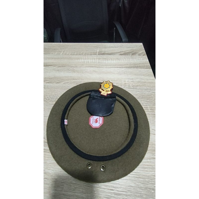 topi baret satpol pp + emblem merk camel/onta