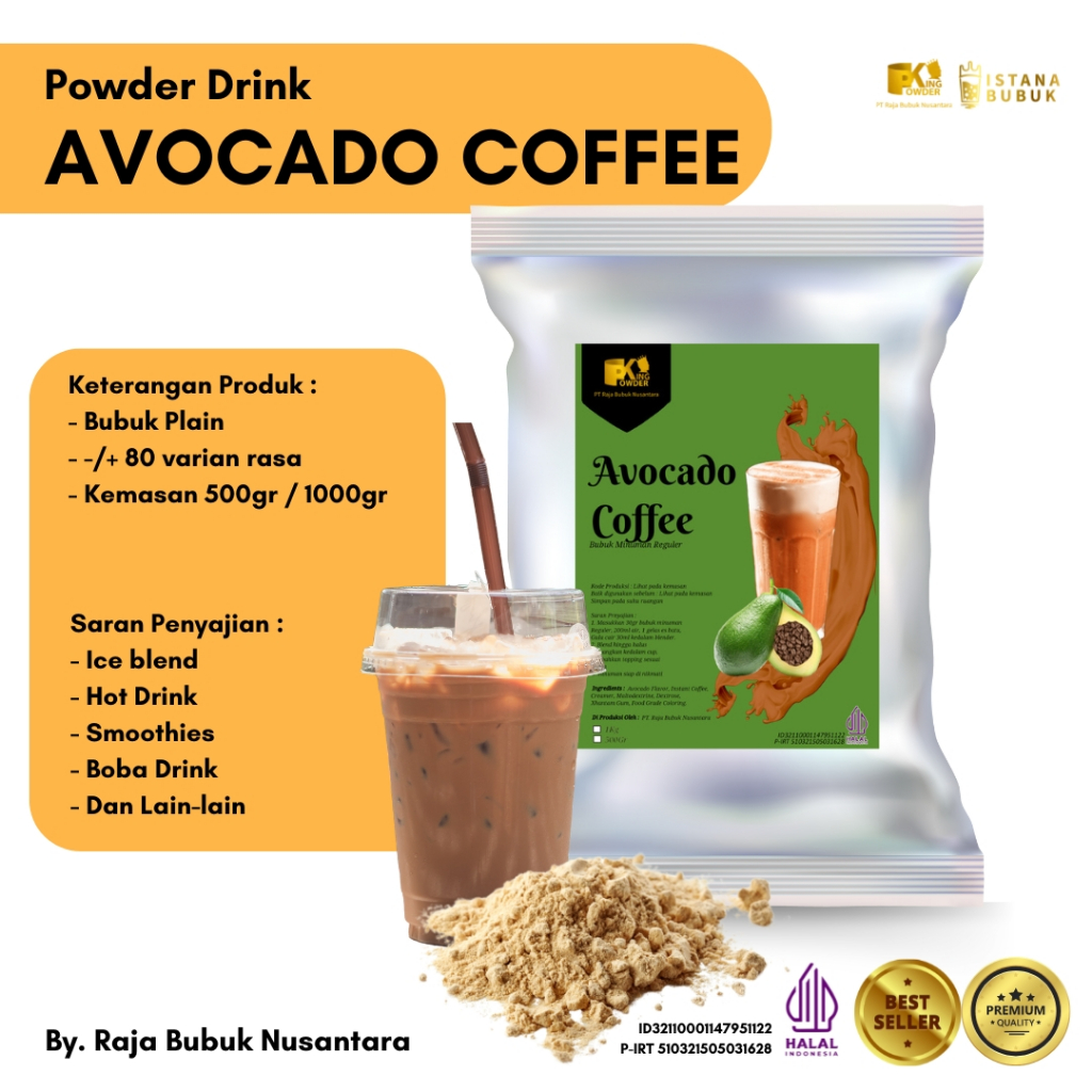 

Bubuk Minuman Avocado Coffe Bubuk Minuman Alpukat Kopi Bubuk Minuman Rasa Avocado Coffe