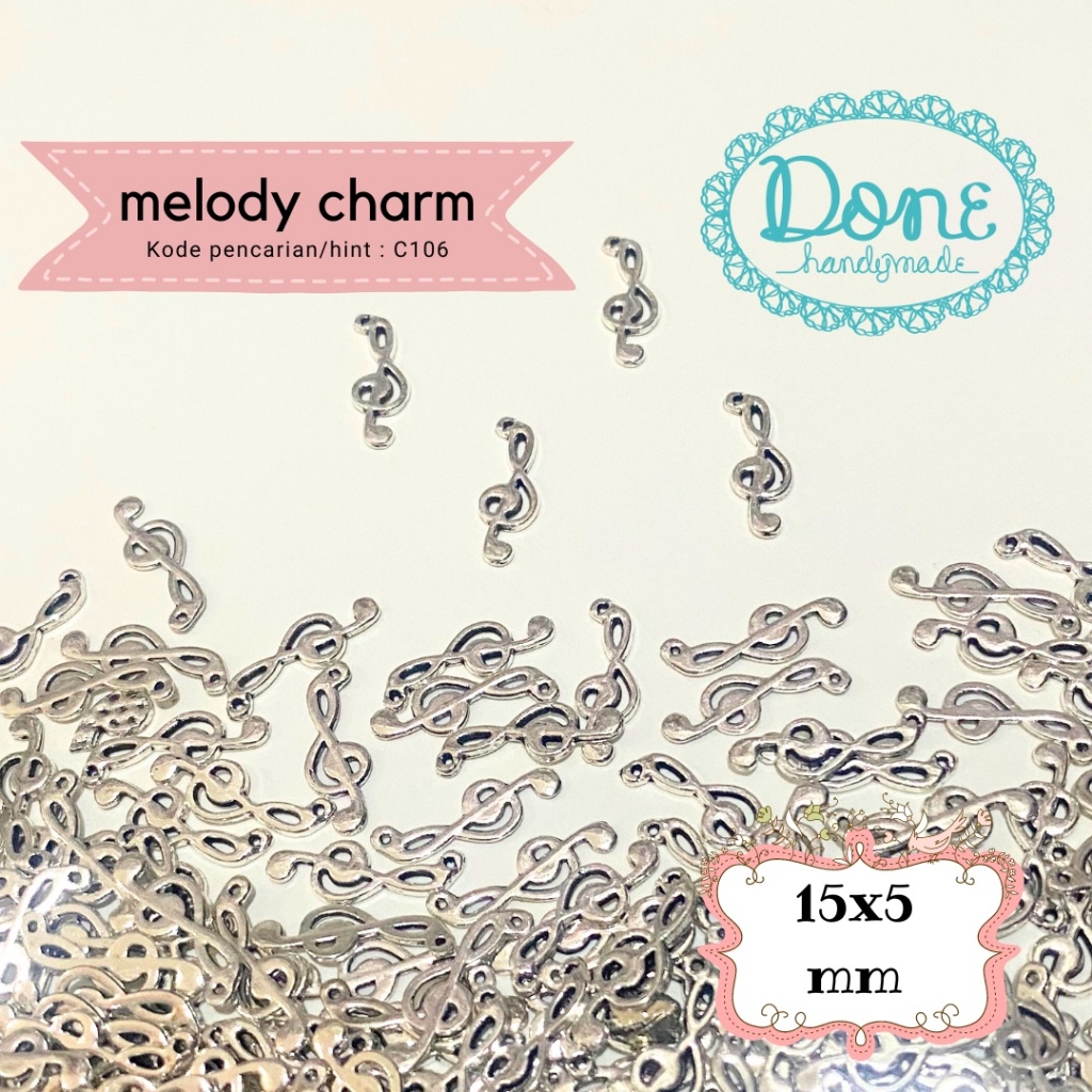 Done handymade charm melody music kunci g charm liontin bandul c106 diy meronce