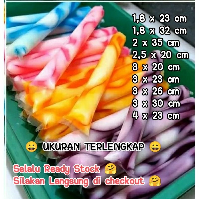 Plastik es pensil  es lilin es mambo spidol 1kg ukuran 1,8x23 cm / 1,8x32 cm / 2x35 cm / 2,5x20 cm /