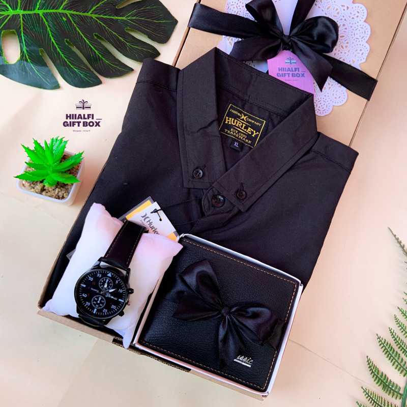 NEW HEMPERS COWOK GIFT BOX PAKET SALMAN HAMPERS KAOS KEMEJA COWOK PARFUM COWOK JAM TANGAN DOMPET