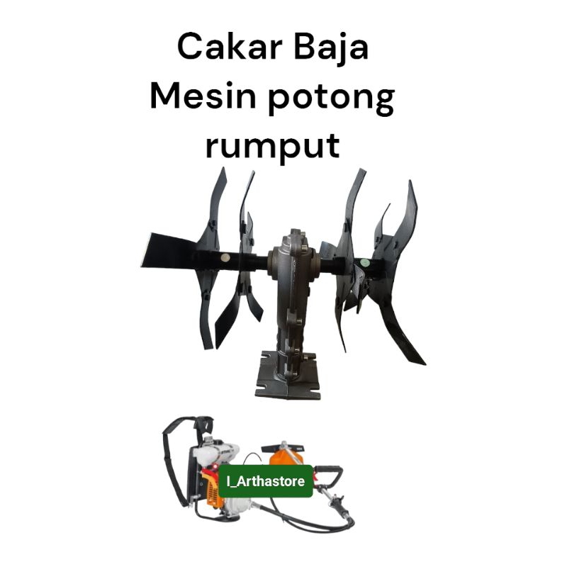 Mini Tiller Head Cakar Baja Alat Penggembur Tanah Potong rumput 328