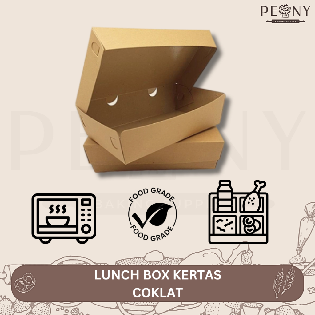 BOX KOTAK MAKANAN|LUNCH BOX COKLAT|KOTAK NASI|MICROWAVE SAFE|FOOD GRADE