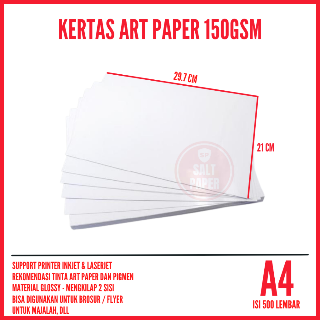 Kertas Art Paper A4 150 gsm isi 500 lembar / Kertas Art Paper 150 gsm A4