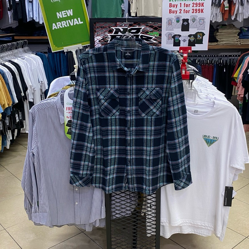 Kemeja Ripcurl Griffin Flanel Shirt Dark Navy Original