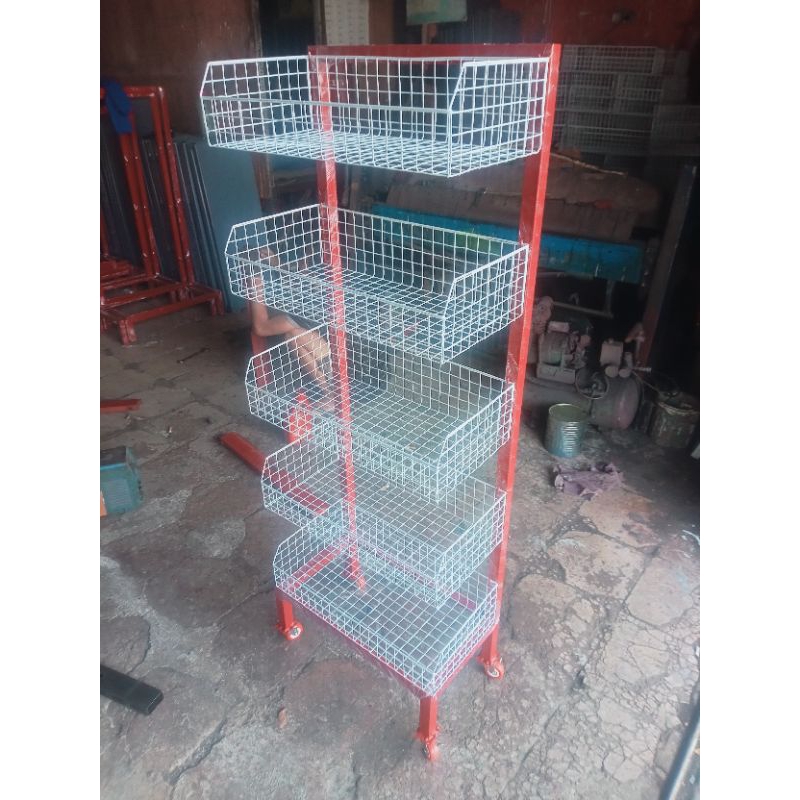 rak ciki susun 5 pakai roda