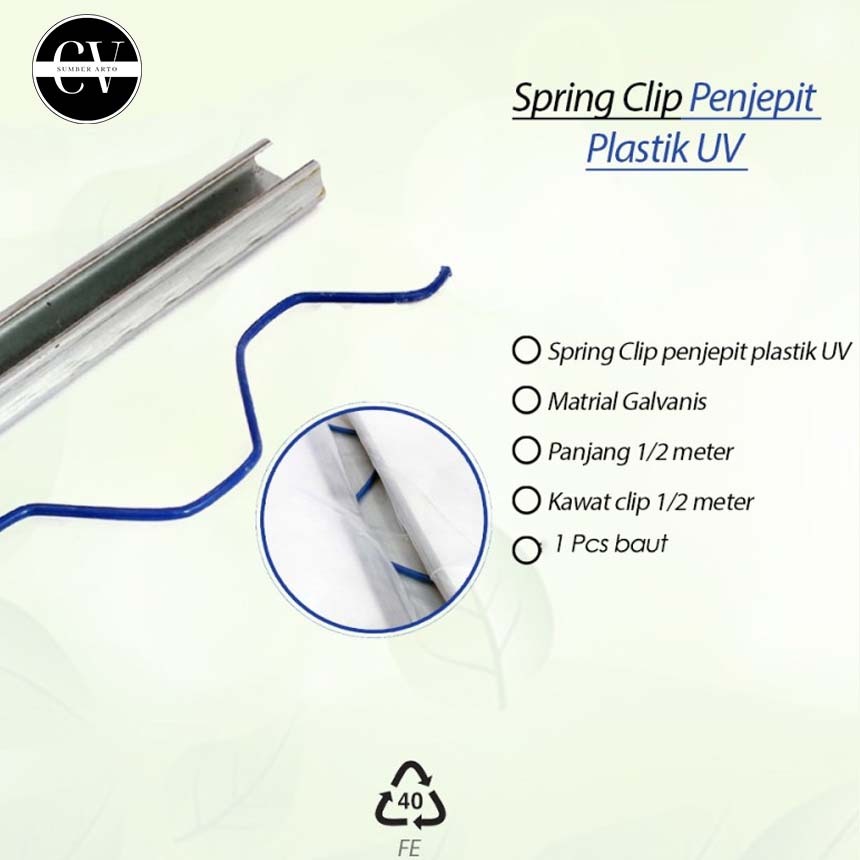 Penjepit Plastik UV Spring Clip Spring Wire 0.5 Meter