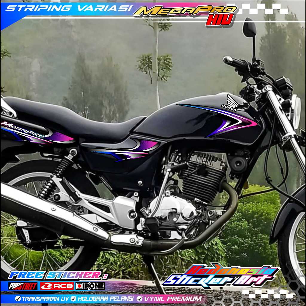 STRIPING VARIASI HONDA MEGAPRO HIU / STICKER LIST VARIASI  MOTOR MEGAPRO HIU