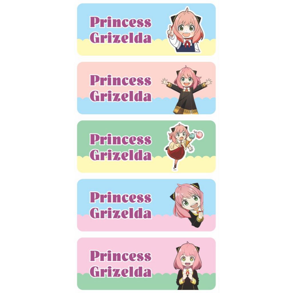 

Stiker Label nama waterproof anya uk 4.5 x 1.7 cm (60 pcs)