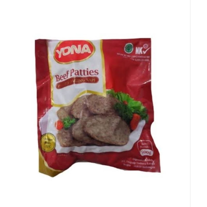 

Yona beef patiies 500gr 10s / burger sapi paty