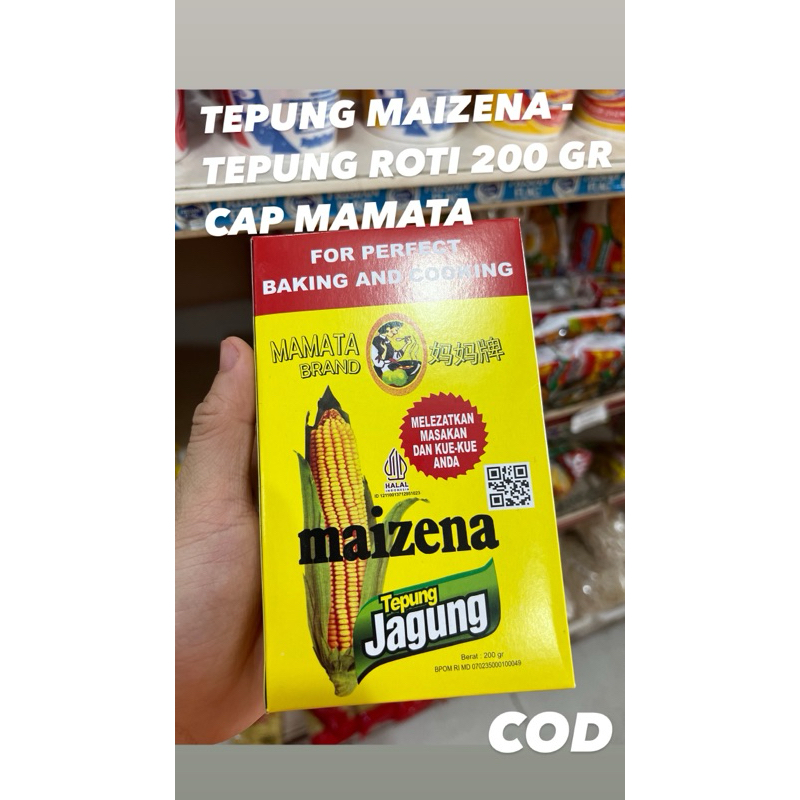 

TEPUNG MAIZENA - TEPUNG JAGUNG CAP MAMATA 200 GR