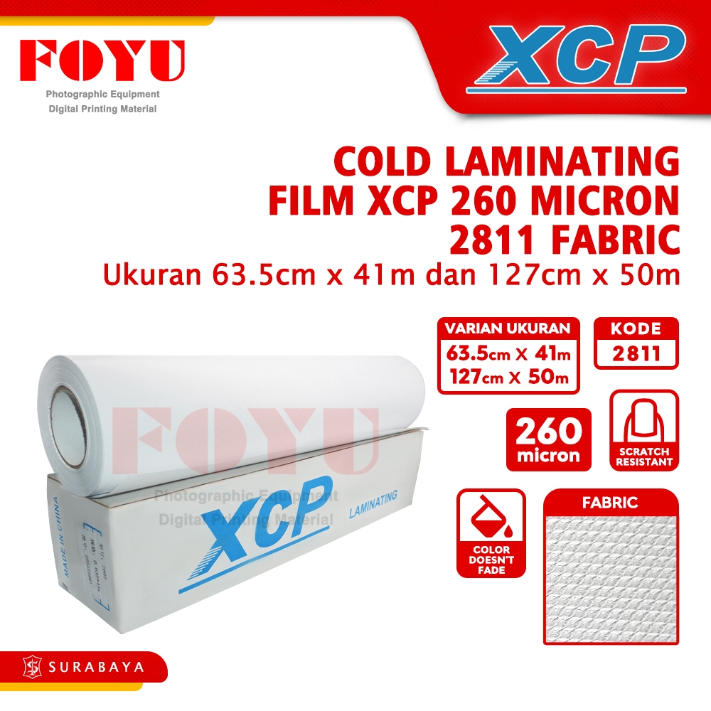 

Plastik Laminasi Laminating Film Cold Dingin XCP Roll Gulungan Album Kertas Foto Photo Paper Digital Printing Undangan ID Card Poster Brosur Art Paper 260 mic 63.5cm x 41m dan 127cm x 50m meter Fabric 2811