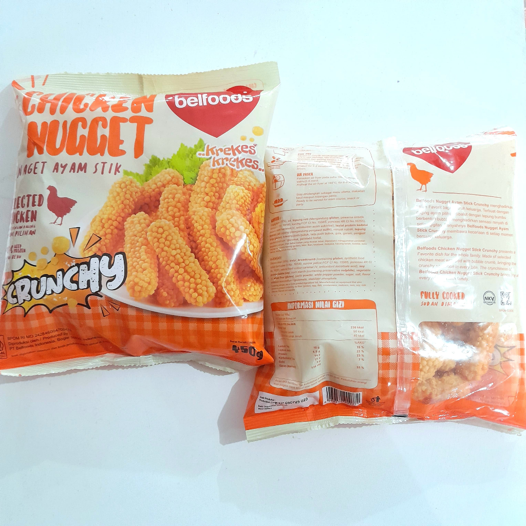 

BELFOODS crunchy nugget stik 450gr