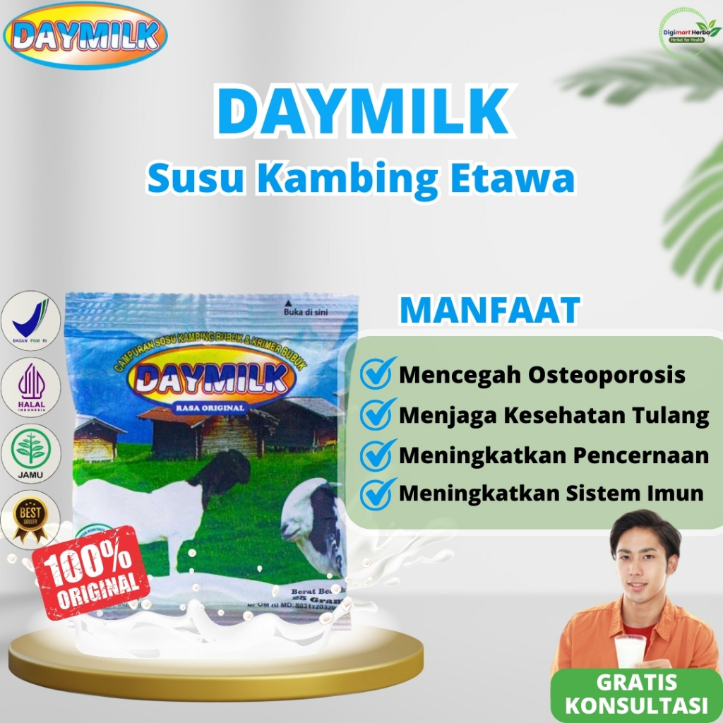 

Daymilk Sachet Original - Susu Kambing Etawa Mencegah Nyeri Sendi Lutut Tulang Keropos Osteoporosis