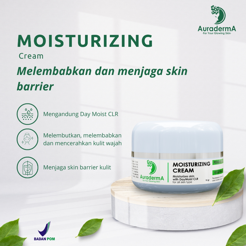 AuradermA Moisturizing Cream - Pelembab Skin Barrier -  Krim Kulit Kering - Dry Skin Moisturizer