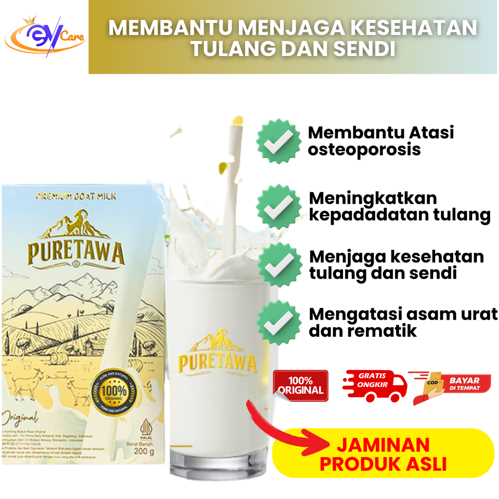 

Puretawa Susu Etawa Premium Goat Milk Herbal Nyeri Sendi Asam Urat dan Rematik 200 gram