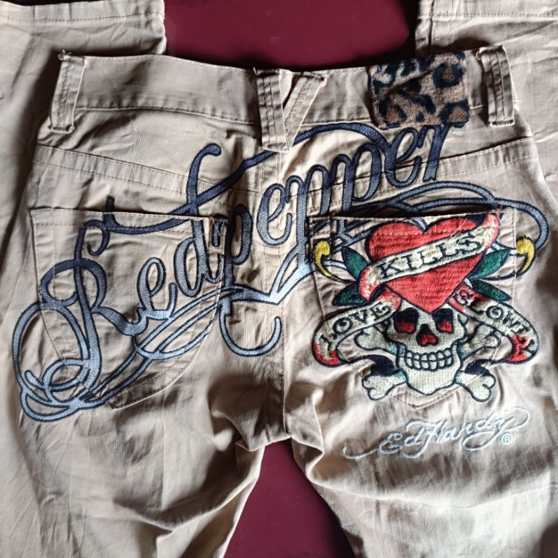 Chinos Long Pants Ed hardy X Red Pepper