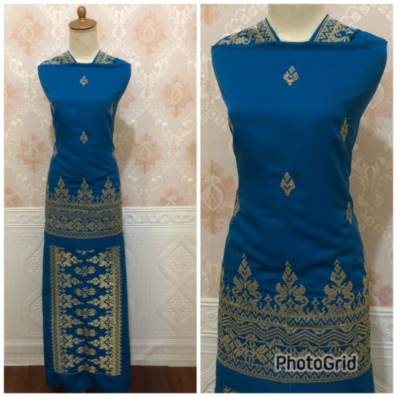 Bahan Baju Kurung Bordir Motif Songket Melayu/Bahan Balotelli/Motif Bordir Songket Melayu Mulz - 11