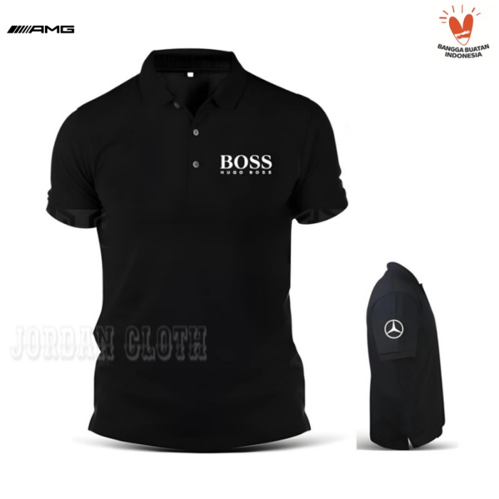 Polo shirt Tshirt Kaos Kerah Amg Mercedes Bos Racing F1
