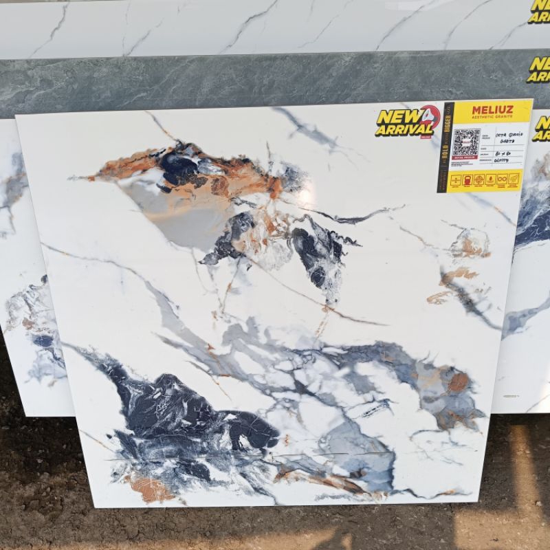 Granit lantai 80x80 motip marmer Octa Guccio white meliuz