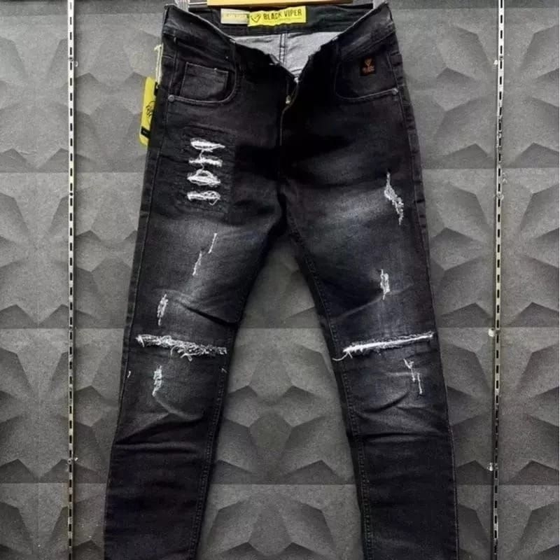 celana jeans panjang skinny pria abu sandwash sobek destory / CELANA JEANS SOBEK PRIA PREMIUM ABU