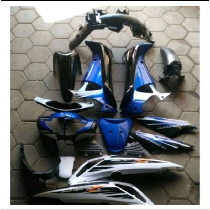 KOVER BODI SET SUPRA X 125 LAMA HITAM BIRU