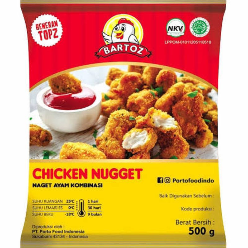 

Jual Chicken Nugget Bartoz 250Gr/500Gr