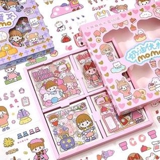 

PALING LARIS Stiker Momo 1 pcs box Premium Waterproof Books Sticker
