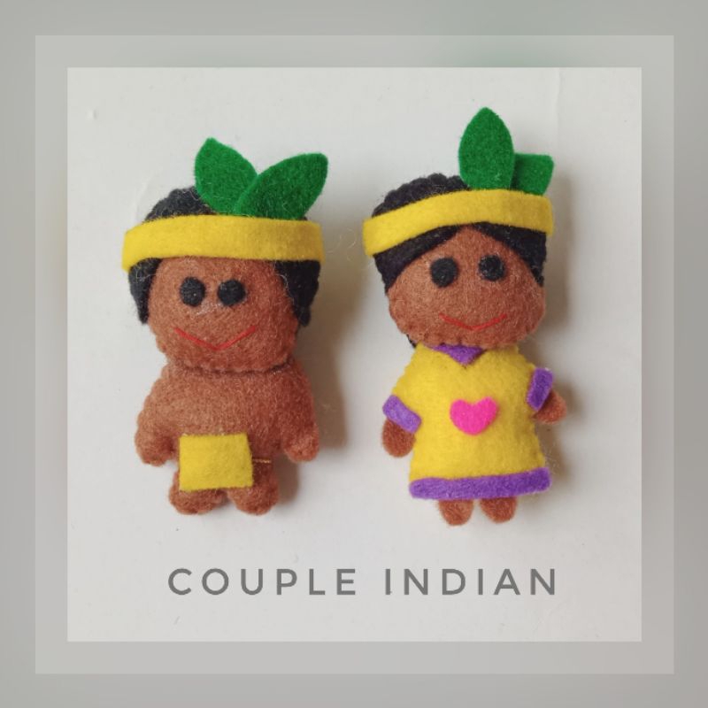 gantungan kunci / magnet kulkas  flanel couple indian apache & navajo