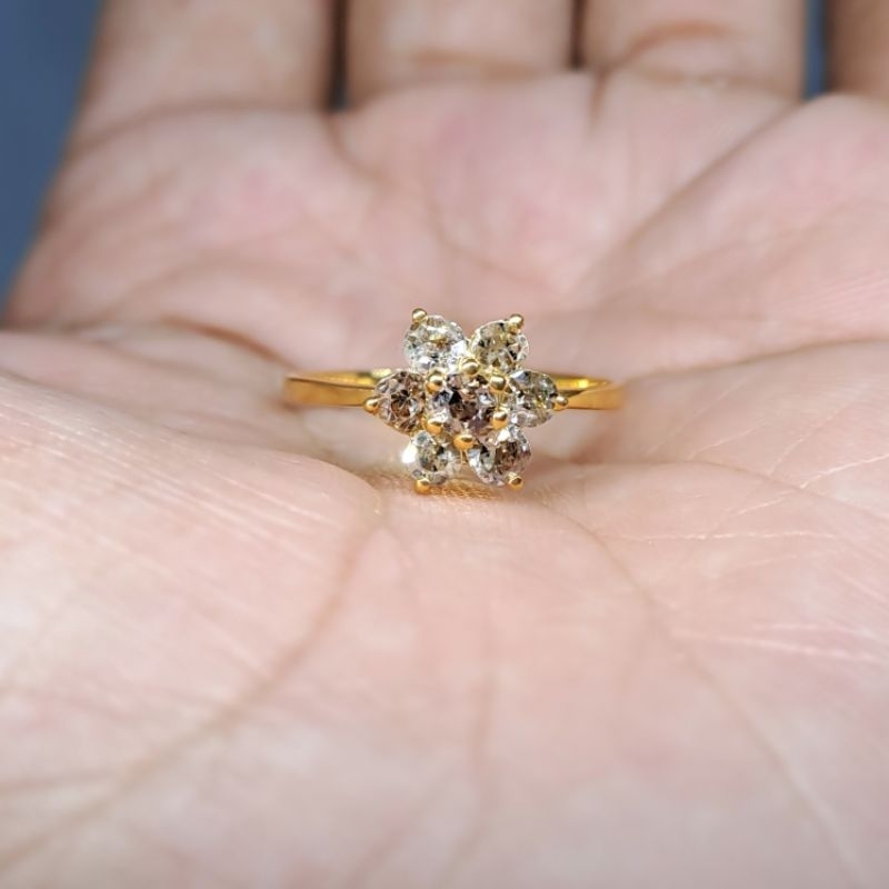 Cincin Berlian Banjar Wanita Emas Asli