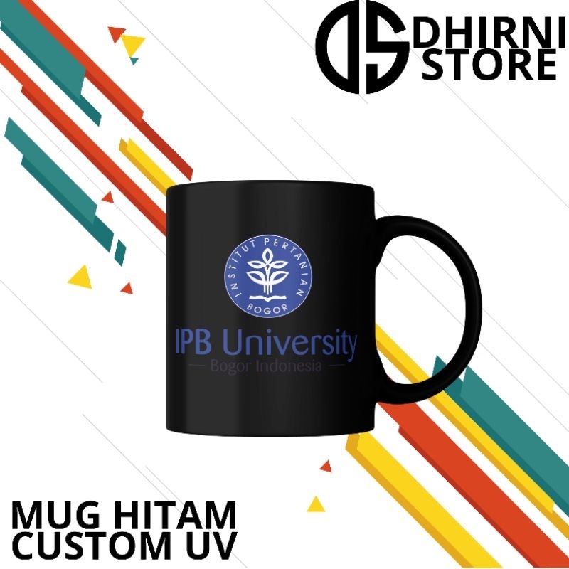 [ CUSTOM ] MUG HITAM CUSTOM LOGO UV / MUG CUSTOM LOGO TIMBUL