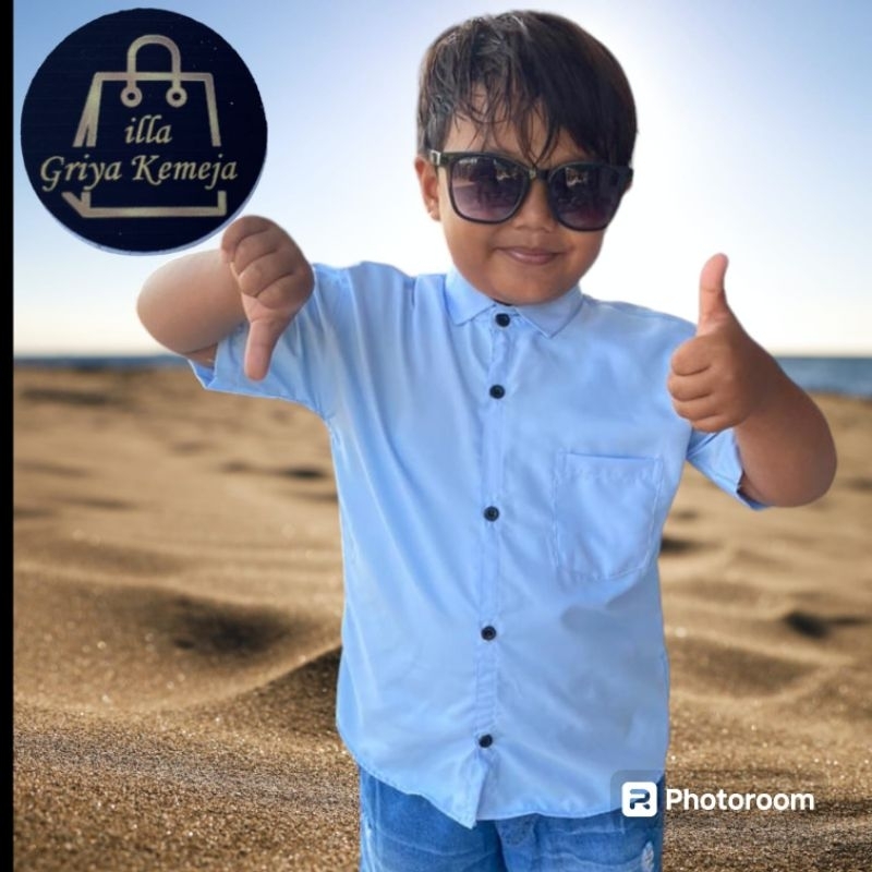 Kemeja polos anak laki-laki Usia 1 - 10 tahun kemeja anak terbaru kemeja distro anak