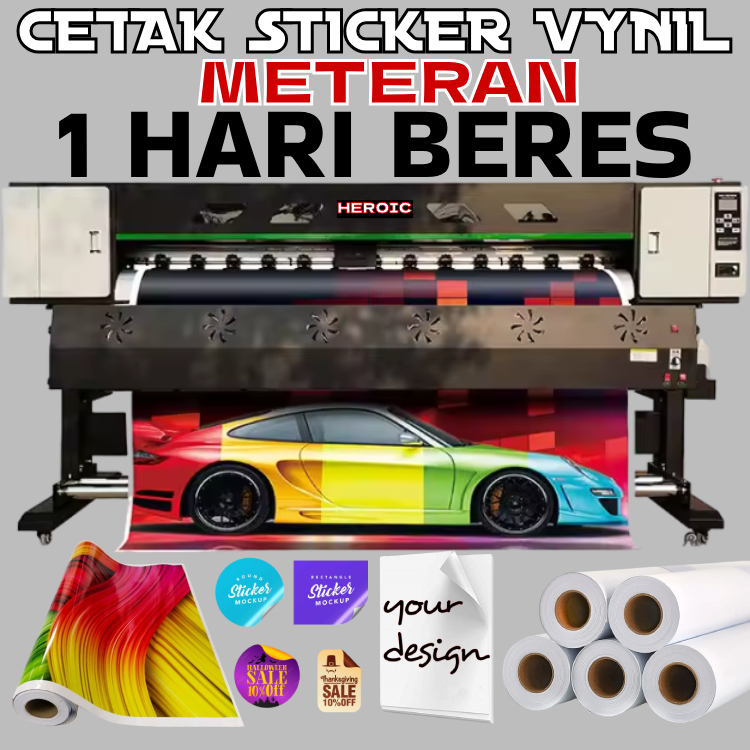 

Jasa Cetak Sticker VYNIL / Makloon Sticker VYNIL Murah Berkualitas Large Format