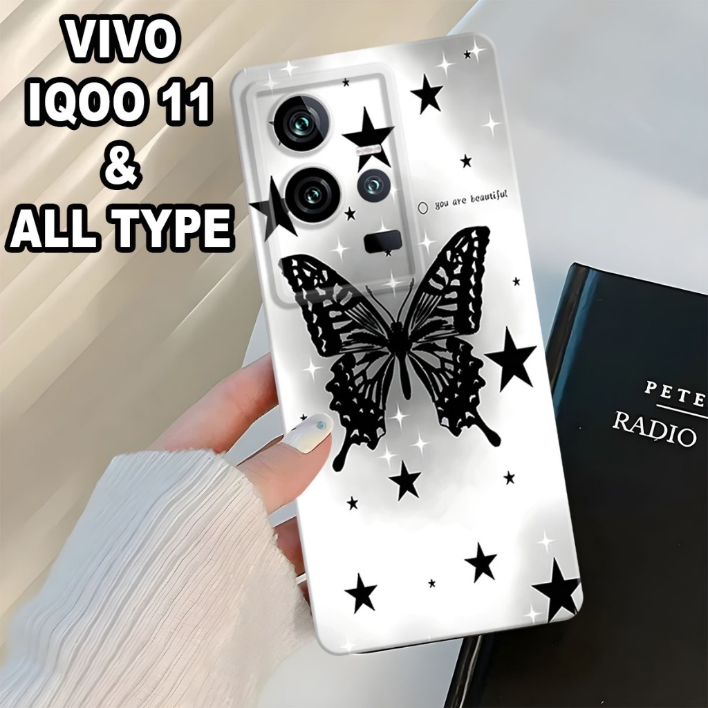 (GC24) Softcase karet Hp IQOO 11 Terbaru 2024 / Case Kupu-kupu / Case Cewek / Case IQOO 11 Silikon T