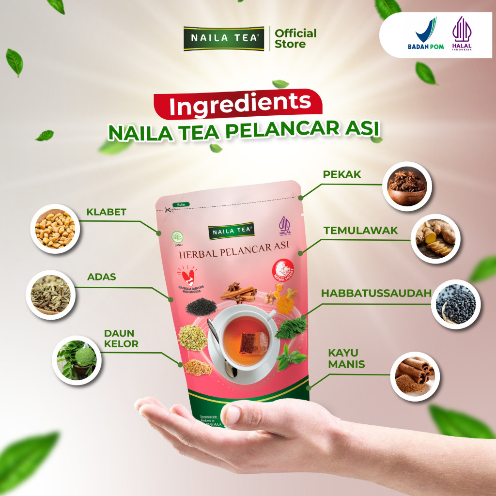 Naila Tea Asi Booster Pelancar Asi 30 Kantong BPOM Halal