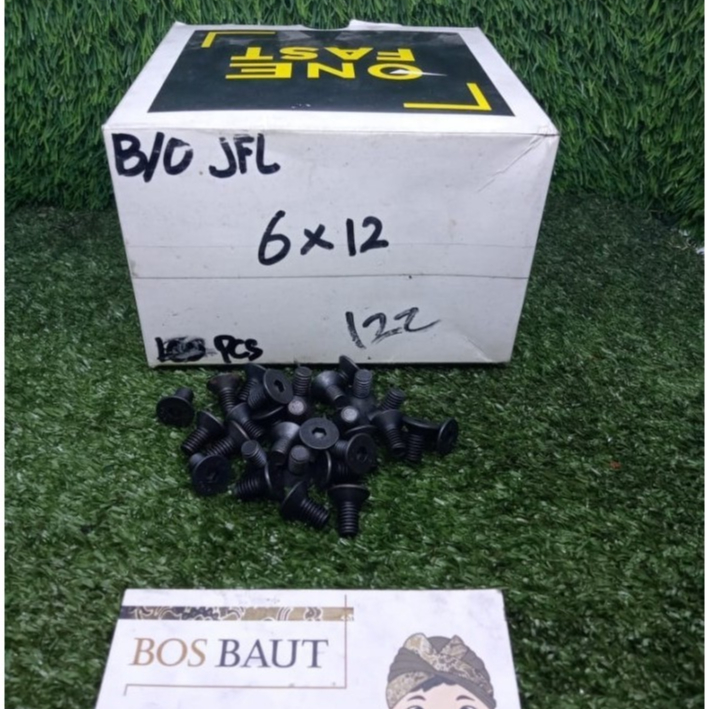 BAUT VERSENG L / BAUT JFL BAJA M6X12 Hitam P1.0