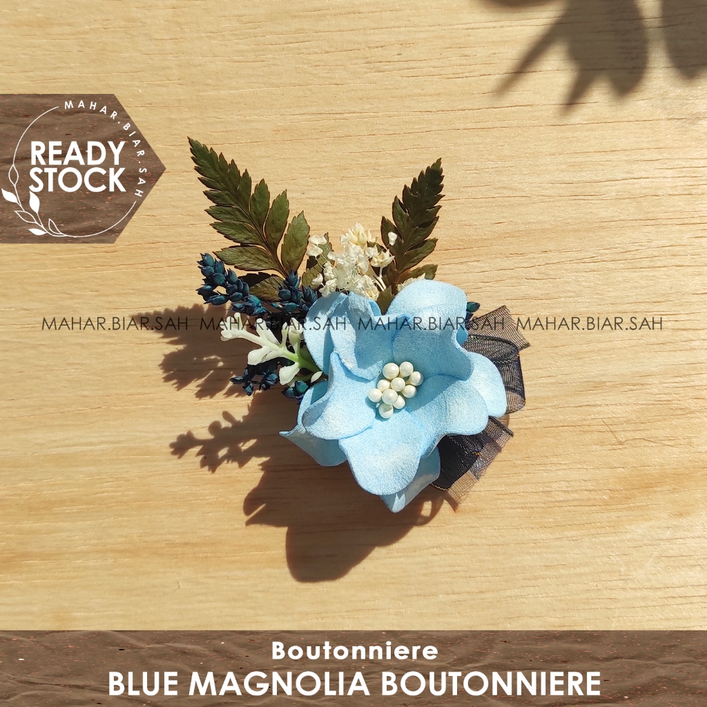 RS MAGNOLIA BLUE Boutonniere Wedding / Bros Jas / Groomsmen / Wedding