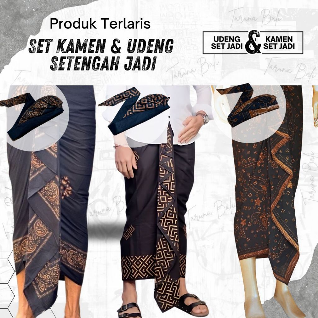 SET KAMEN + UDENG BATIK SETENGAH JADI DEWASA | PAKAIAN ADAT BALI | KAMEN BALI | UDENG BALI